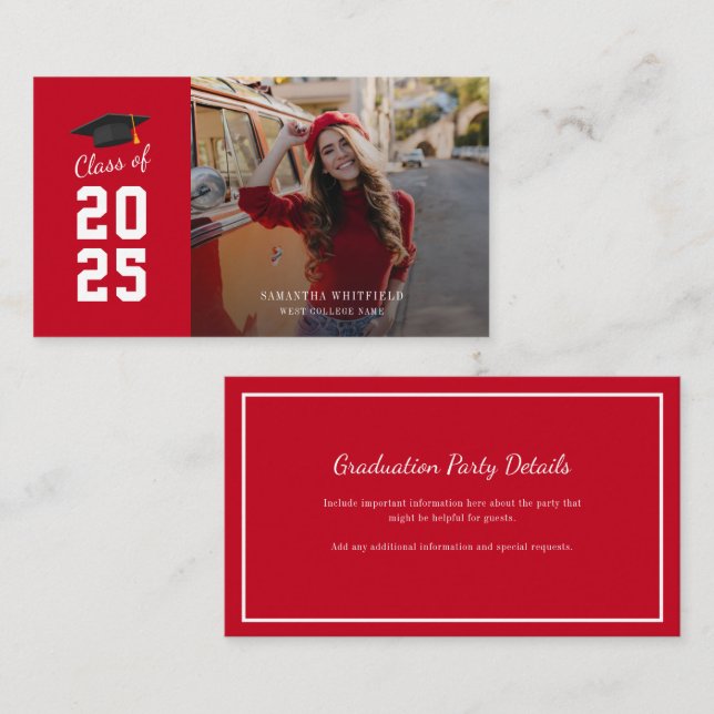 Graduation 2025 Photo Grad Party Enclosure Card (Front/Back)
