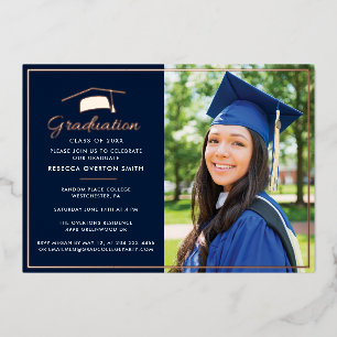 Graduation 2025 Photo Grad Party Foil Invitation