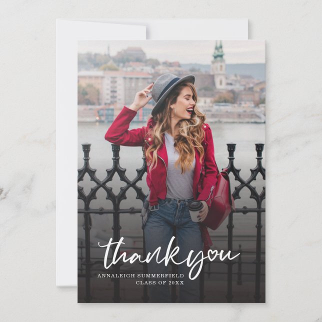 Graduation 2025 Photo Grad Party Thank You Card (Front)