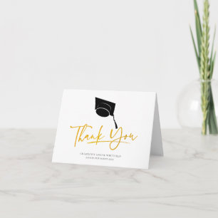 Graduation 2025 Photo Grad Script Letterpress Thank You Card