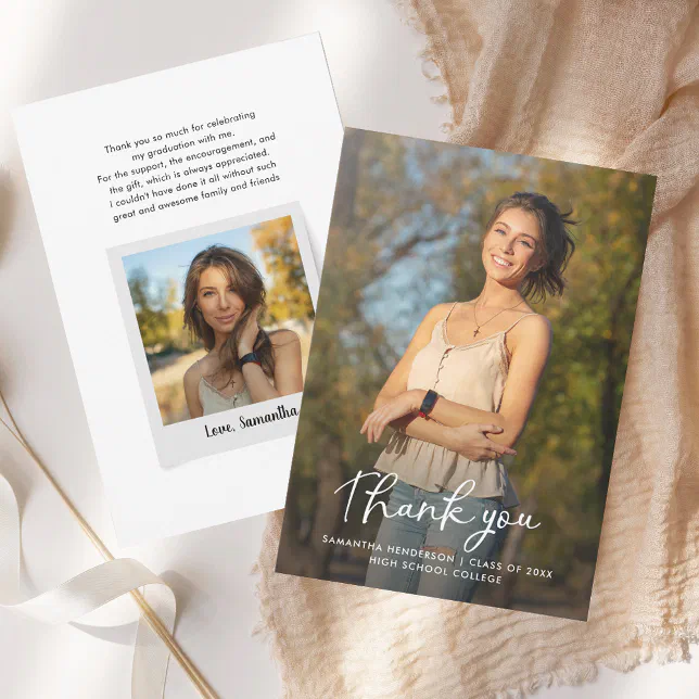 Graduation 2025 Photo Grad Thank You Card | Zazzle