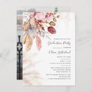 Graduation 2025 Photo Pampas Grass Grad Party Invitation
