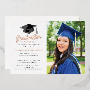 Graduation 2025 Photo Party Gold Foil Invitation