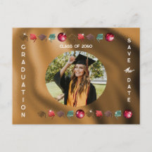 Graduation 2025 Photo Red Disco Ball Save the Date