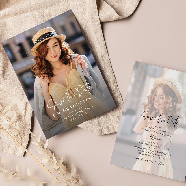 Graduation 2025 Photo Save the Date Announcement (Graduation Save the Date Photo Announcement)