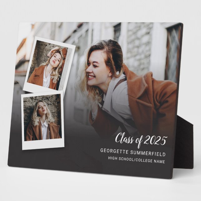 Graduation 2025 Photo Script Modern Keepsake Plaque (Side)