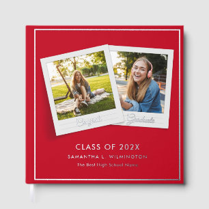 Graduation 2025 Photos Grad Party Silver Foil Guest Book