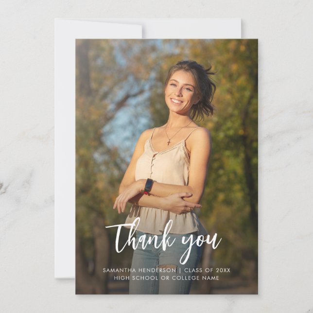 Graduation 2025 Photos Graduate Script Thank You Card (Front)