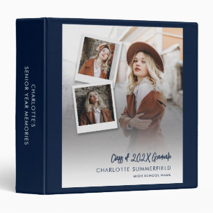 Graduation 2025 Photos Navy Blue Year School 3 Ring Binder