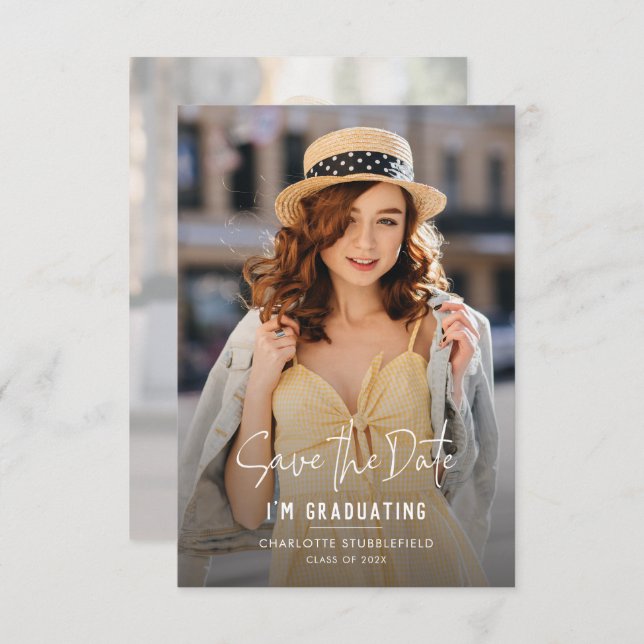 Graduation 2025 Photos Save the Date Announcement (Front/Back)