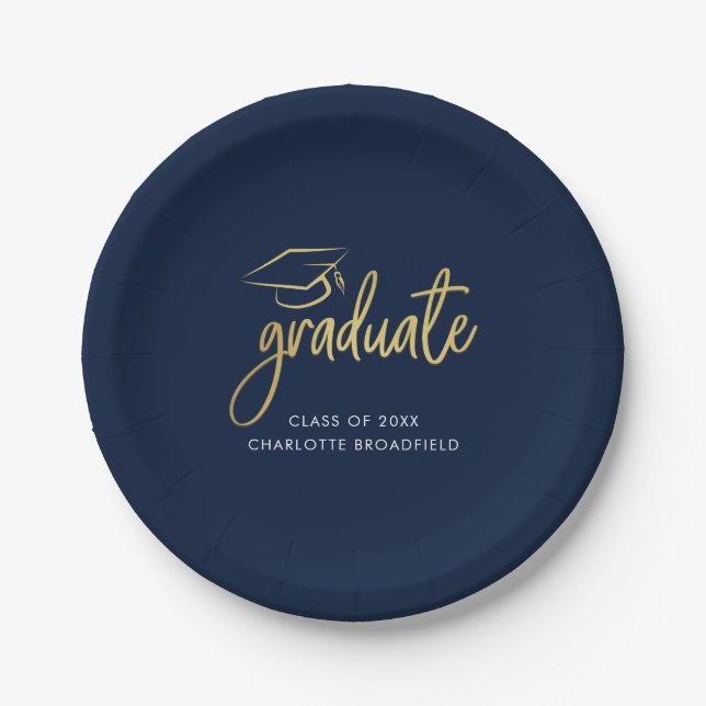 Graduation 2025 Script Grad Party Paper Plates (Front)