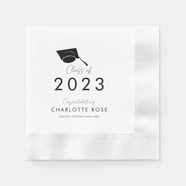 Graduation 2025 Script Graduate Name Party Napkins (Front)