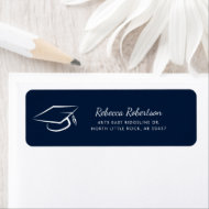 Graduation 2025 Script Navy Blue Return Address Label