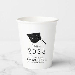 Graduation 2025 Script Typography Grad Party Paper Cups