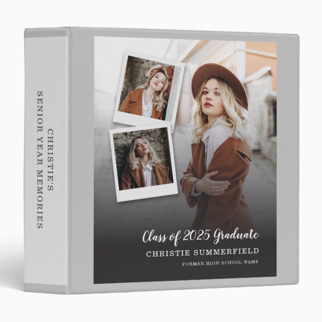Graduation 2025 Senior Year School Photo Keepsake 3 Ring Binder (Front/Spine)