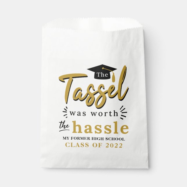 Graduation 2025 Tassel Was Worth the Hassle Favor Bag (Front)