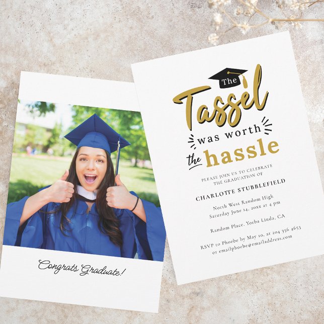 Graduation 2025 Tassel Worth Hassle Party Invitation (Graduation 2025 Tassel Worth Hassle Party Invitation)