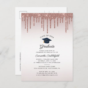 Graduation 2025 Typography Senior Grad Party Invitation Postcard