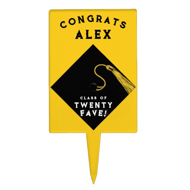 Graduation 2025 Yellow Cake Topper (Front)
