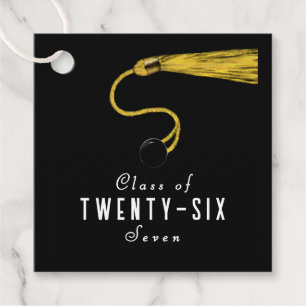 Graduation 2026 Black and Gold Party Favor Tags