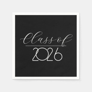 Graduation 2026 Black and White Napkins