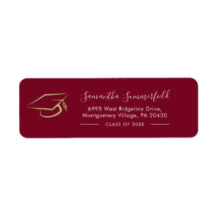 Graduation 2026 Burgundy Return Address Label