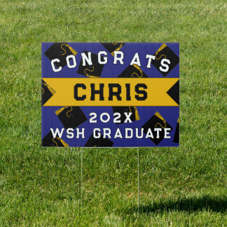 Graduation 2026 Congrats Blue Sign