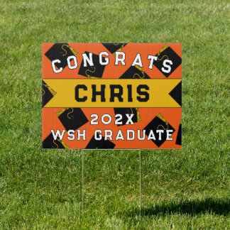 Graduation 2026 Congrats Orange Sign