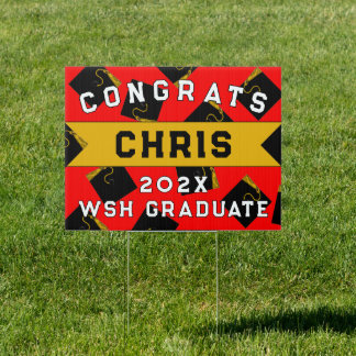 Graduation 2026 Congrats Red Sign