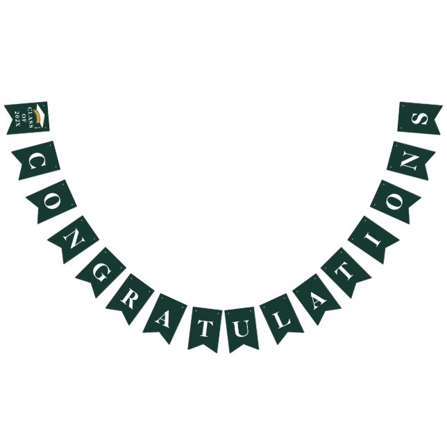 Graduation 2026 Congratulations Grad Green Bunting Flags (All)