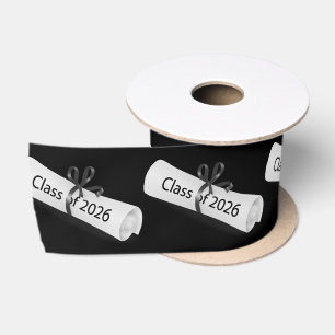 Graduation 2026 Diploma On Black Satin Ribbon