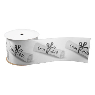 Graduation 2026 Diploma On White Satin Ribbon