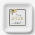 Graduation 2026 Faux Metallic Gold Cap Black