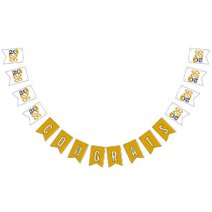 Graduation 2026 Gold and Black  Bunting Flags