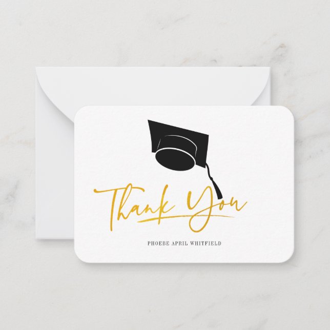 Graduation 2026 Grad Cap Thank You Card (Front)