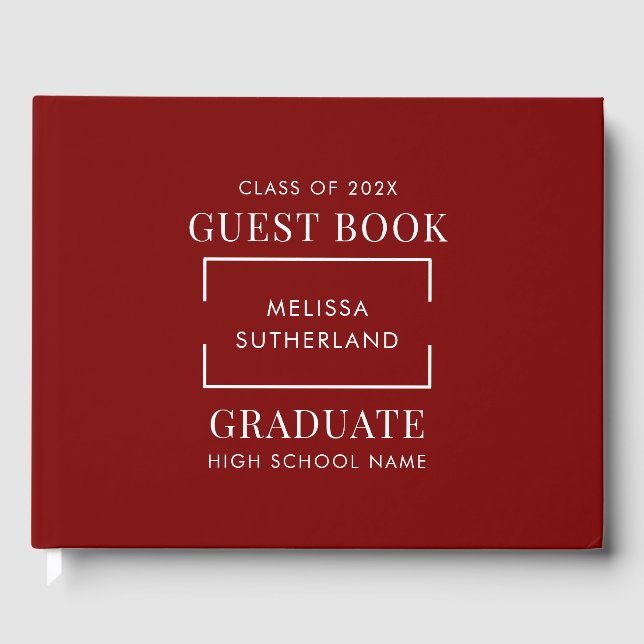 Graduation 2026 Grad Modern Party Guest Book (Front)