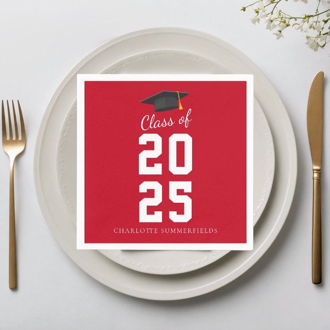 Graduation 2026 Grad Party Custom Paper Napkins (Graduation 2025 Grad Party Custom Paper Napkins)