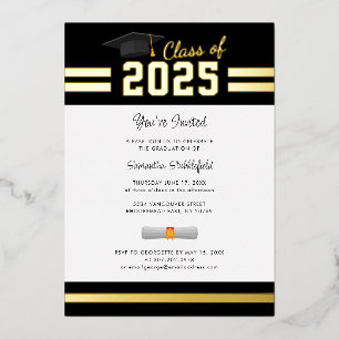 Graduation 2026 Grad Party Gold Foil Invitation