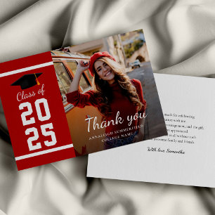 Graduation 2026 Grad Photo Thank You Card