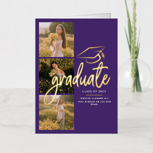 Graduation 2026 Grad Photos Gold Foil Announcement