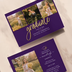  Graduation 2026 Grad Photos Script Purple Announcement