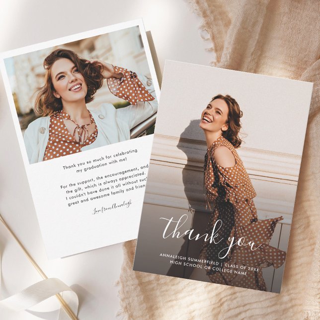 Graduation 2026 Grad Photos Thank You Card (Graduation 2025 Grad Photos Thank You Card)