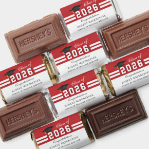 Graduation 2026 Grad Red White Grad Party Hershey's Miniatures