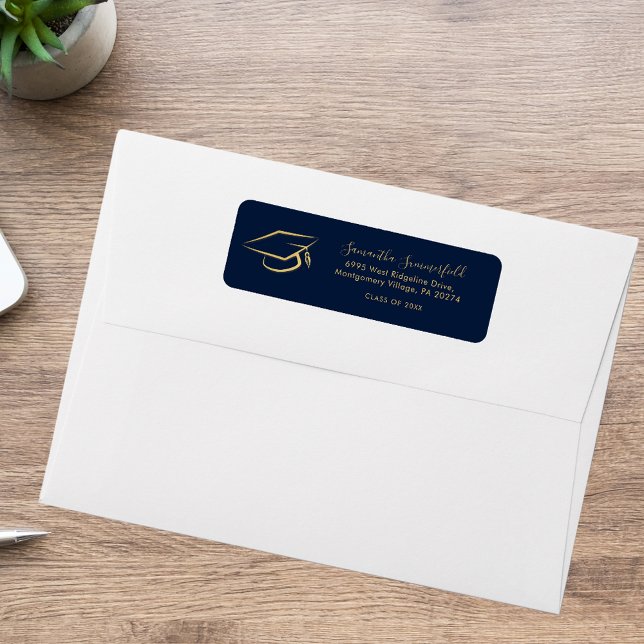 Graduation 2026 Graduate Cap Return Address Label (Graduation 2025 Graduate Cap Return Address Label)