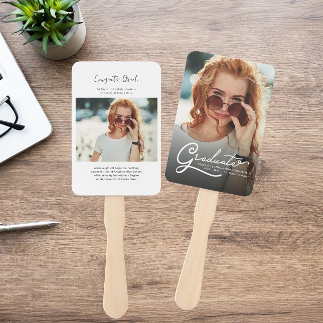 Graduation 2026 Graduate Photo Grad Announcement Hand Fan (Graduation 2025 Graduate Photo Grad Announcement Hand Fan)