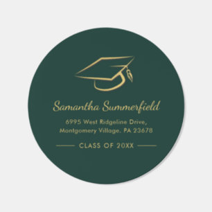 Graduation 2026 Graduate Return Address Classic Round Sticker