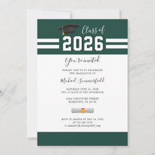 Graduation 2026 Green Grad Party Invitation