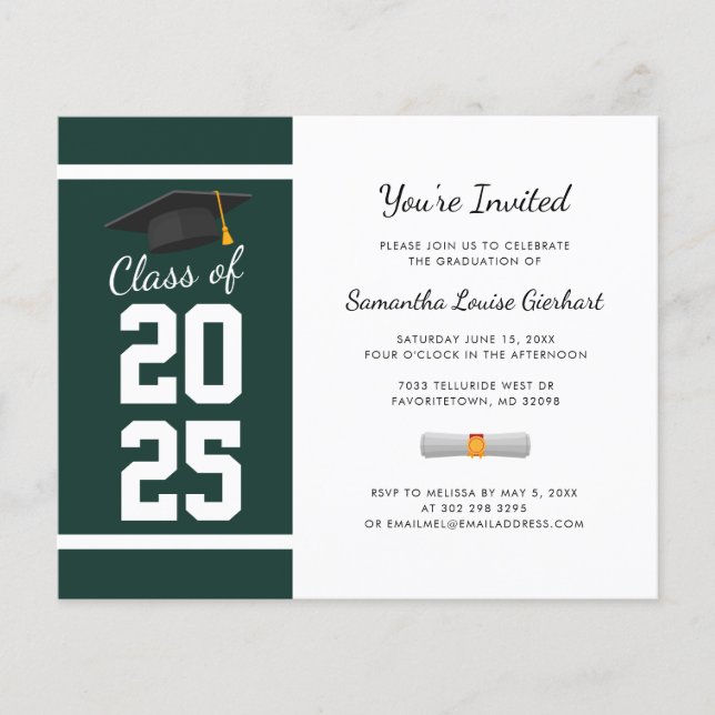 Graduation 2026 Green Grad Party Invitation (Front)