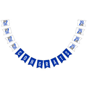 Graduation 2026 In Blue and Black Bunting Flags