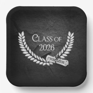 Graduation 2026 Laurel and Diploma Paper Plates